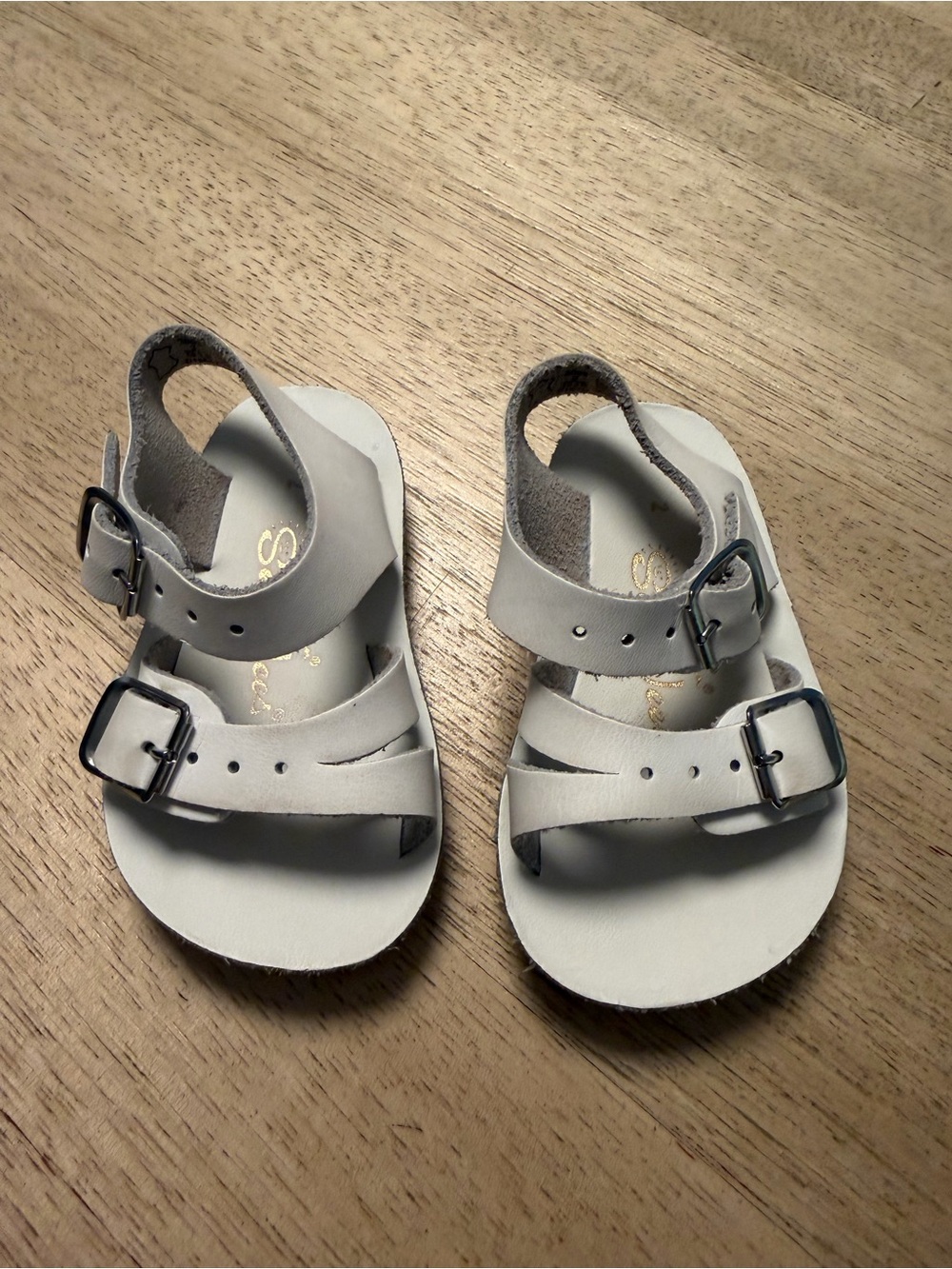 White Sun San Baby Toddler White Adjustable Buckle Sandals
